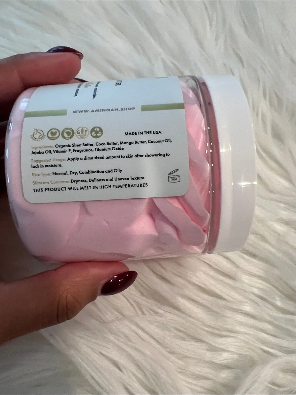NWT Aminnah Rose Whipped Body Butter retails $38.00 USD